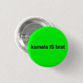 Kamala ist braunschwarz und neongrün cool button (Vorne & Hinten)