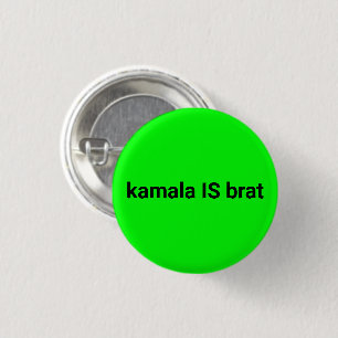 Kamala ist braunschwarz und neongrün cool button