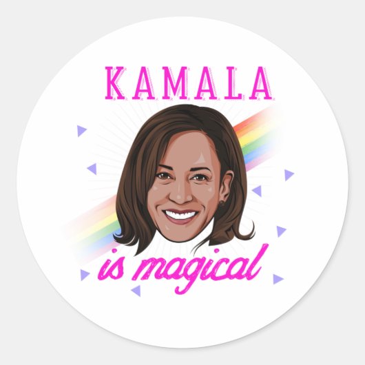 Kamala ist magisch runder aufkleber (Vorderseite)