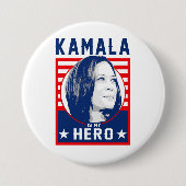 Kamala ist mein Held Button (Vorderseite)