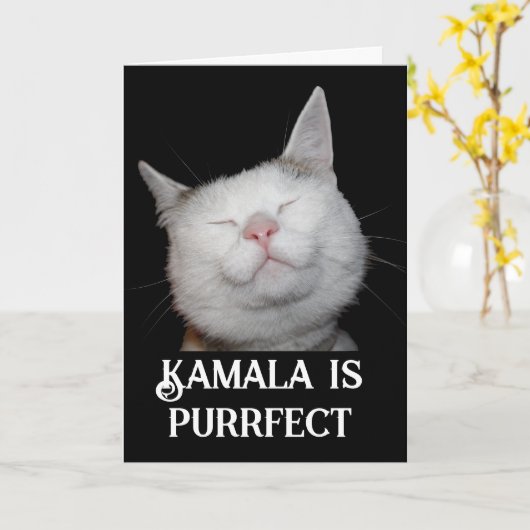 Kamala ist Purrfect Karte (Gelbe Blume)