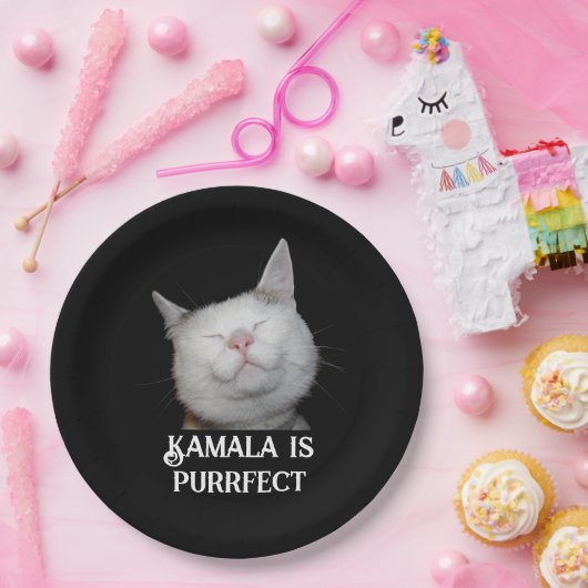Kamala ist Purrfect Pappteller (Party)