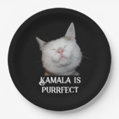 Kamala ist Purrfect Pappteller (Vorderseite)