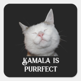 Kamala ist Purrfect Quadratischer Aufkleber