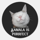 Kamala ist Purrfect Runder Aufkleber (Vorderseite)