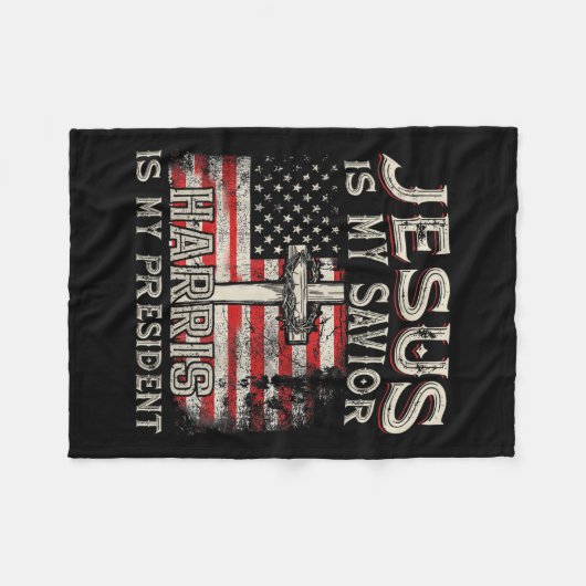Kamala Jesus ist mein Erretter Harris ist mein Prä Fleecedecke (Vorderseite (Horizontal))