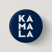 kamala Ka ma la 3 Silben Typografie blau Button (Vorderseite)
