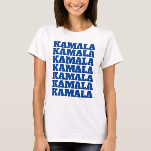 KAMALA KAMALA KAMALA - Blauer Demokratischer Text T-Shirt
