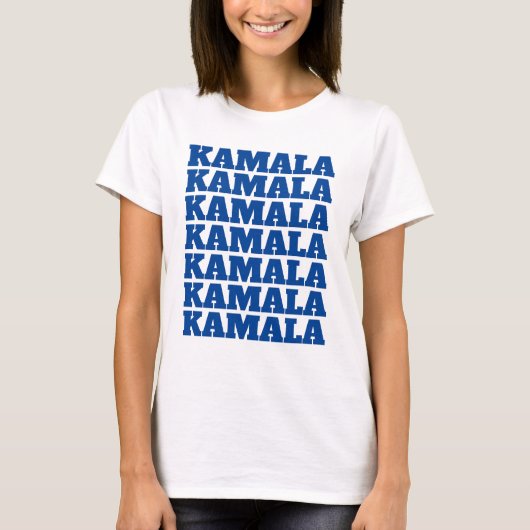 KAMALA KAMALA KAMALA - Blauer Demokratischer Text T-Shirt (Vorderseite)