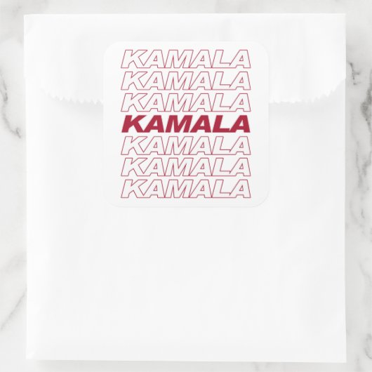 KAMALA KAMALA KAMALA QUADRATISCHER AUFKLEBER (Tasche)