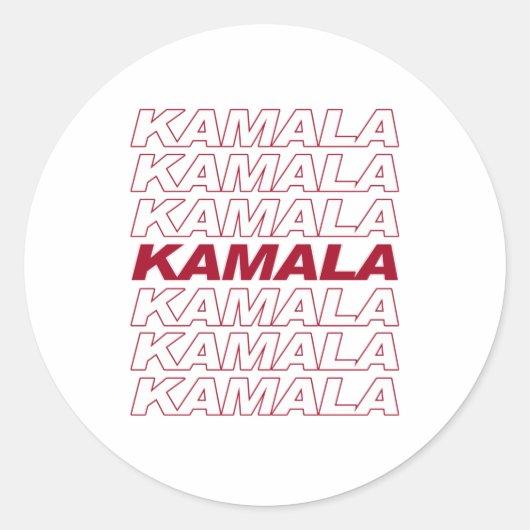 KAMALA KAMALA KAMALA RUNDER AUFKLEBER (Vorderseite)