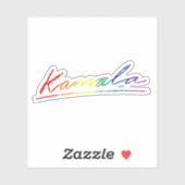 Kamala Kursive Signatur Pride Rainbow Aufkleber (Blatt)