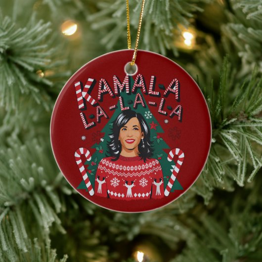 Kamala-la-la-la-Funny Christmas Kamala Harris Keramik Ornament (Baum)