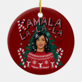 Kamala-la-la-la-Funny Christmas Kamala Harris Keramik Ornament (Hinten)