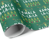 Kamala La La La Funny Harris Christmas Ugly Green Geschenkpapier (Rolleneckpunkt)
