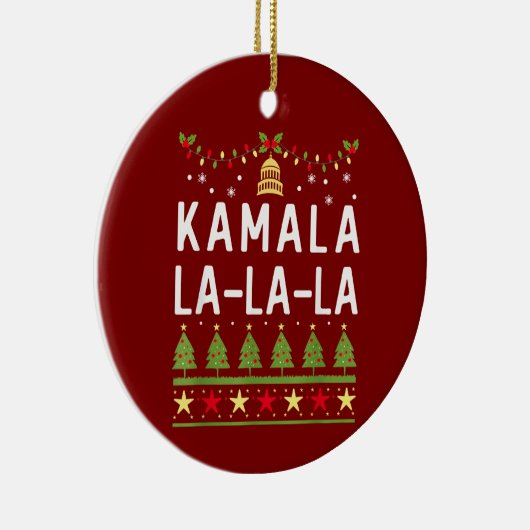 Kamala La La La Funny Harris Christmas Ugly Keramik Ornament (Rechts)