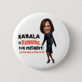 Kamala läuft für Präsidenten Button (Vorderseite)