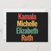 Kamala Michelle Elizabeth Ruth Feminist Politisch Einladung (Vorderseite)