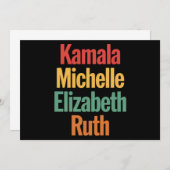 Kamala Michelle Elizabeth Ruth Feminist Politisch Einladung (Vorne/Hinten)