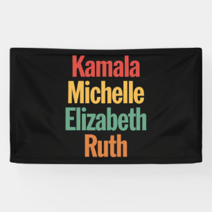 Kamala Michelle Elizabeth Ruth Feministische Polit Banner
