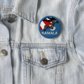 Kamala mit Adler und Flagge Button (Beispiel)