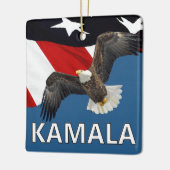 Kamala mit Adler und Flagge Keramikornament (Links)