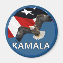 Kamala mit Adler und Flagge
