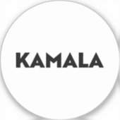 Kamala moderne, fette Typografie Schwarz-weiß rund Aufkleber (Vorderseite)