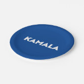 Kamala moderne mutige Typografie minimalistisch bl Pappteller (Schrägansicht)