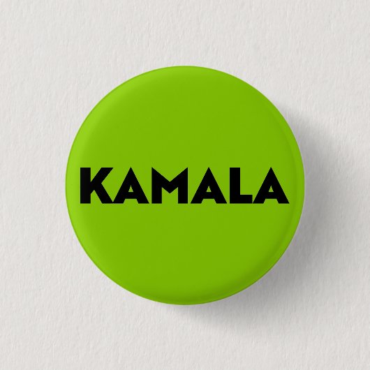 Kamala moderne, mutige Typografie schwarzer grüner Button (Vorderseite)