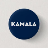 Kamala moderne mutige Typografie, weiß blau Button (Vorderseite)