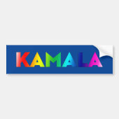 Kamala Moderne Regenbogengradtypografie blau Autoaufkleber (Vorne)