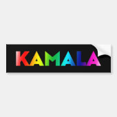 Kamala Moderne Regenbogengradtypografie schwarz Autoaufkleber (Vorne)