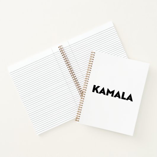 Kamala moderne Typografie minimalistisch Schwarz-w Notizblock (Innenseite)