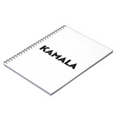Kamala moderne Typografie minimalistisch Schwarz-w Notizblock (Linke Seite)