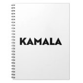 Kamala moderne Typografie minimalistisch Schwarz-w Notizblock (Vorderseite)