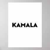Kamala moderne Typografie minimalistisch Schwarz-w Poster (Vorne)