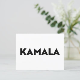 Kamala moderne Typografie minimalistisch Schwarz-w Postkarte