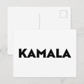 Kamala moderne Typografie minimalistisch Schwarz-w Postkarte (Vorne/Hinten)