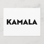 Kamala moderne Typografie minimalistisch Schwarz-w Postkarte (Vorderseite)