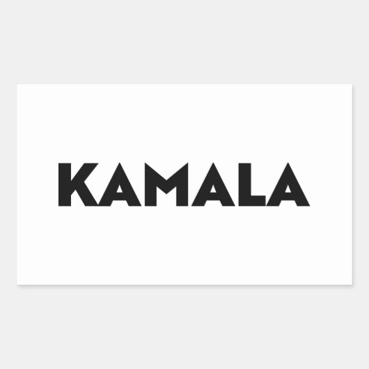 Kamala moderne Typografie minimalistisch Schwarz-w Rechteckiger Aufkleber (Vorderseite)