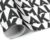 Kamala Moderne Typografie Muster schwarz-weiß Geschenkpapier (Rolleneckpunkt)