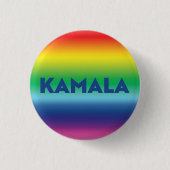 Kamala moderner Regenbogen-Gay Pride Button (Vorderseite)