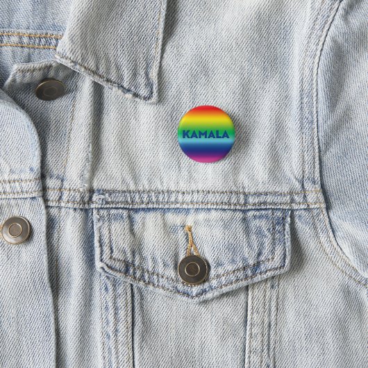 Kamala moderner Regenbogen-Gay Pride Button (Beispiel)