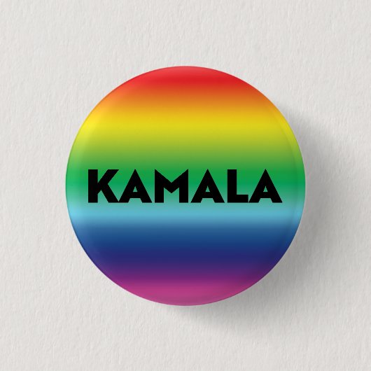 Kamala moderner Regenbogengradientenband-Gay Pride Button (Vorderseite)