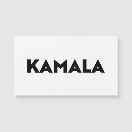Kamala moderner typografischer Schwarz-weißer Magn Magnetkarte (Vorderseite)