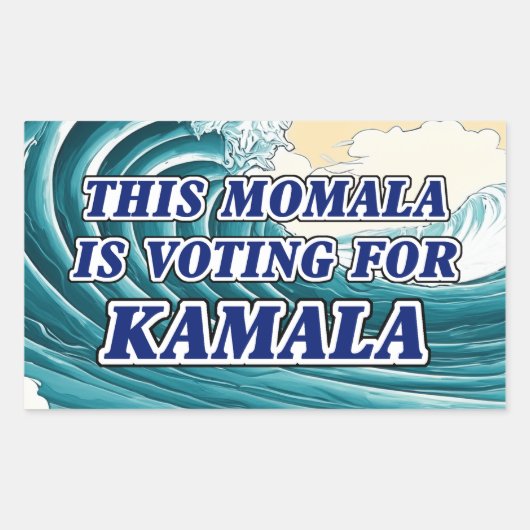 Kamala Momala Blue Wave Rechteckiger Aufkleber (Vorderseite)