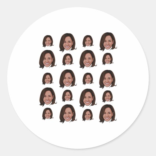 Kamala Pattern Runder Aufkleber (Vorderseite)