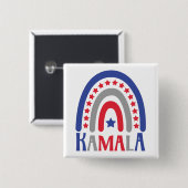 Kamala Political Boho Patriotic Rainbow Modern Button (Vorne & Hinten)