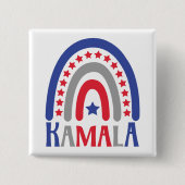 Kamala Political Boho Patriotic Rainbow Modern Button (Vorderseite)